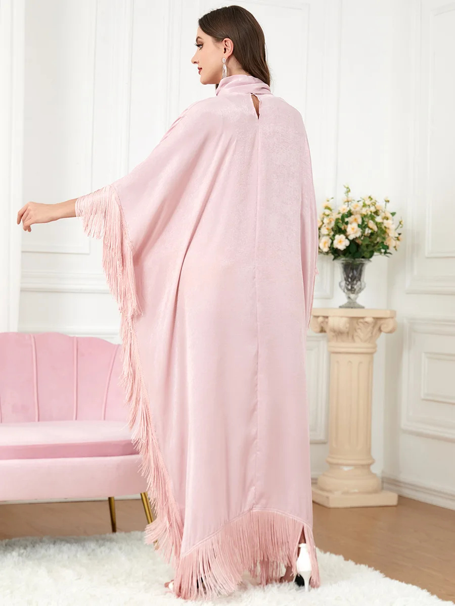 Morocco Party Dress Muslim Women Abaya Prayer Caftan Maxi Tassel Dresses Robe India Abayas Dubai Turkey Longue Vestidos Largos