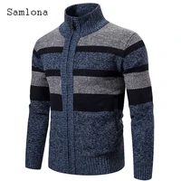 plus size 4xl men knitted sweaters winter velvet coats mens streetwear 2022 fashion zipper top cardigan homme patchwork sweaters
