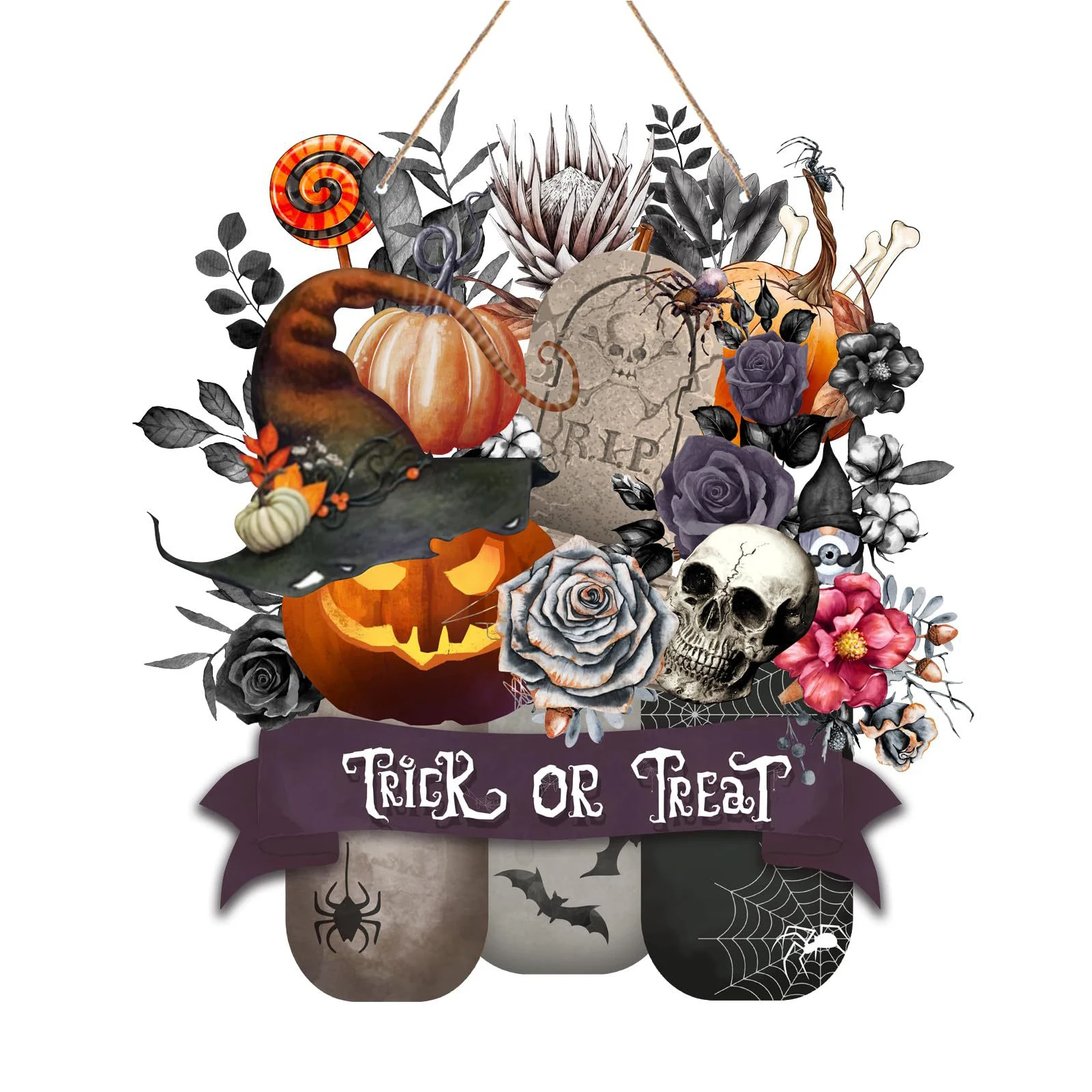 

Для Хэллоуина, подвеска на окно с веревкой, прочная дверная вывеска, прочная гладкая многоразовая гостиная, двор, наружная практичная фотография