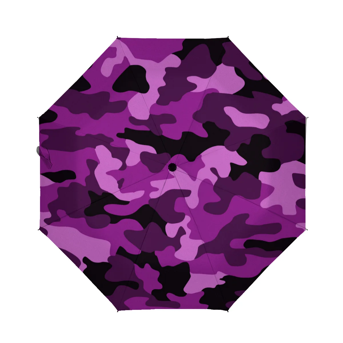 

Compact Umbrella Purple Black Camouflage Pattern Auto Open Close Travel Sun Golf Folding Umbrellas For Women Men Kids Girls With
