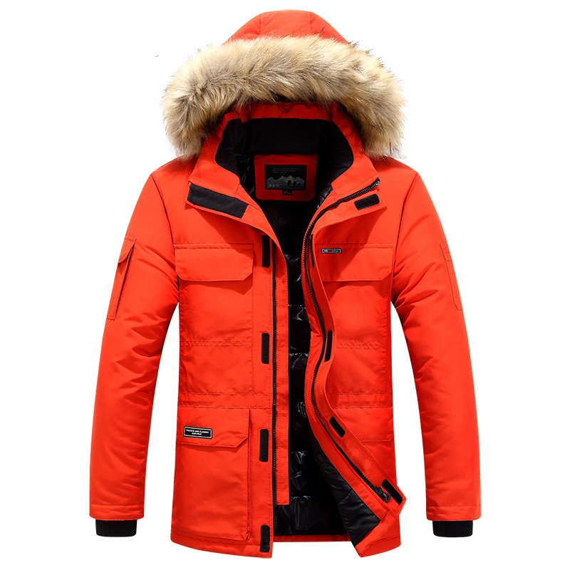 2022New New Arrivals Winter Men's Fashion Hooded Down Jacket with Fur Windbreaker Keep Warm Thicken Coat Brand Parker