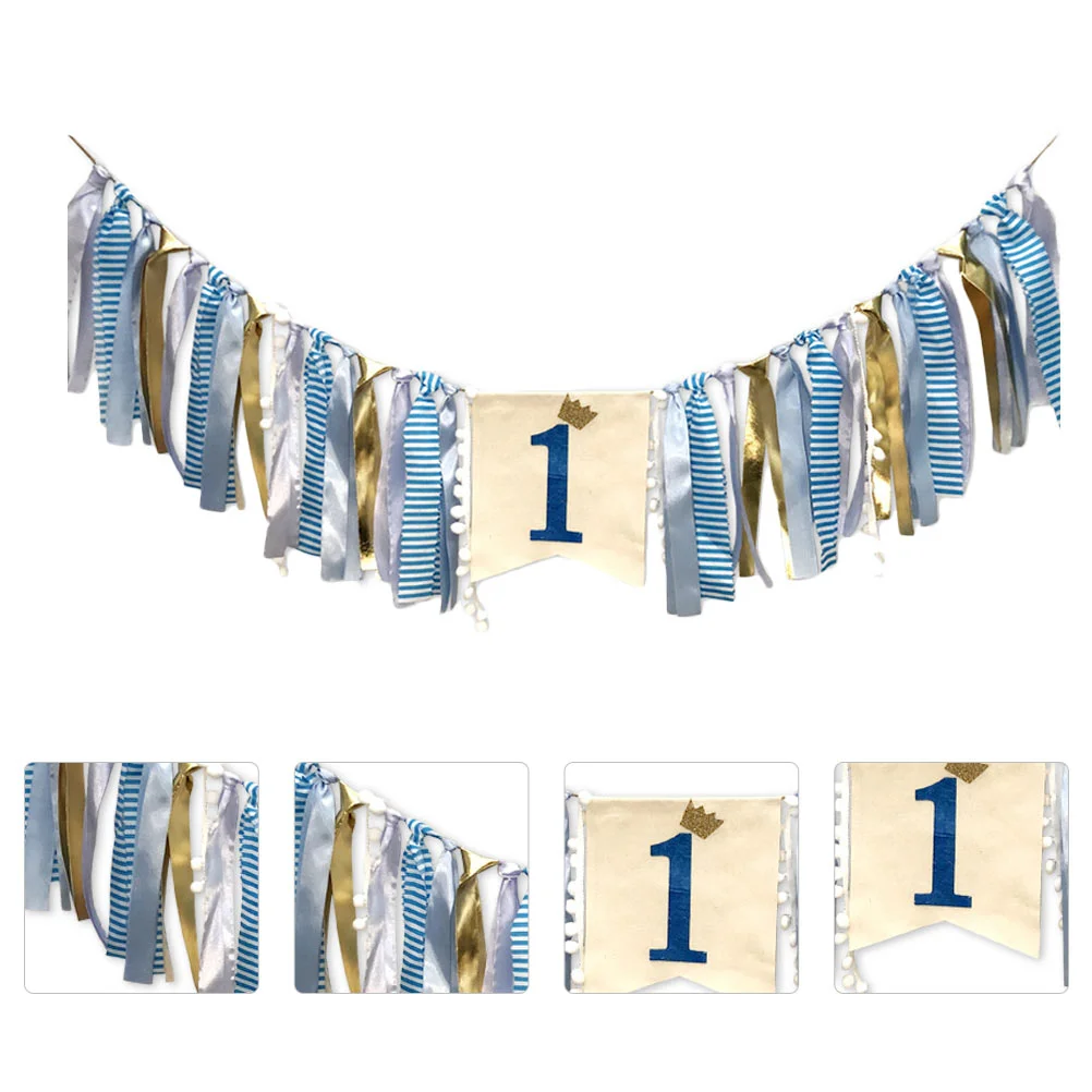 

Birthday High Chair Banner Garland Skirt Cloth Highchair Banner First Birthday Banner Party Supplies Photo Props ( Style 1 )