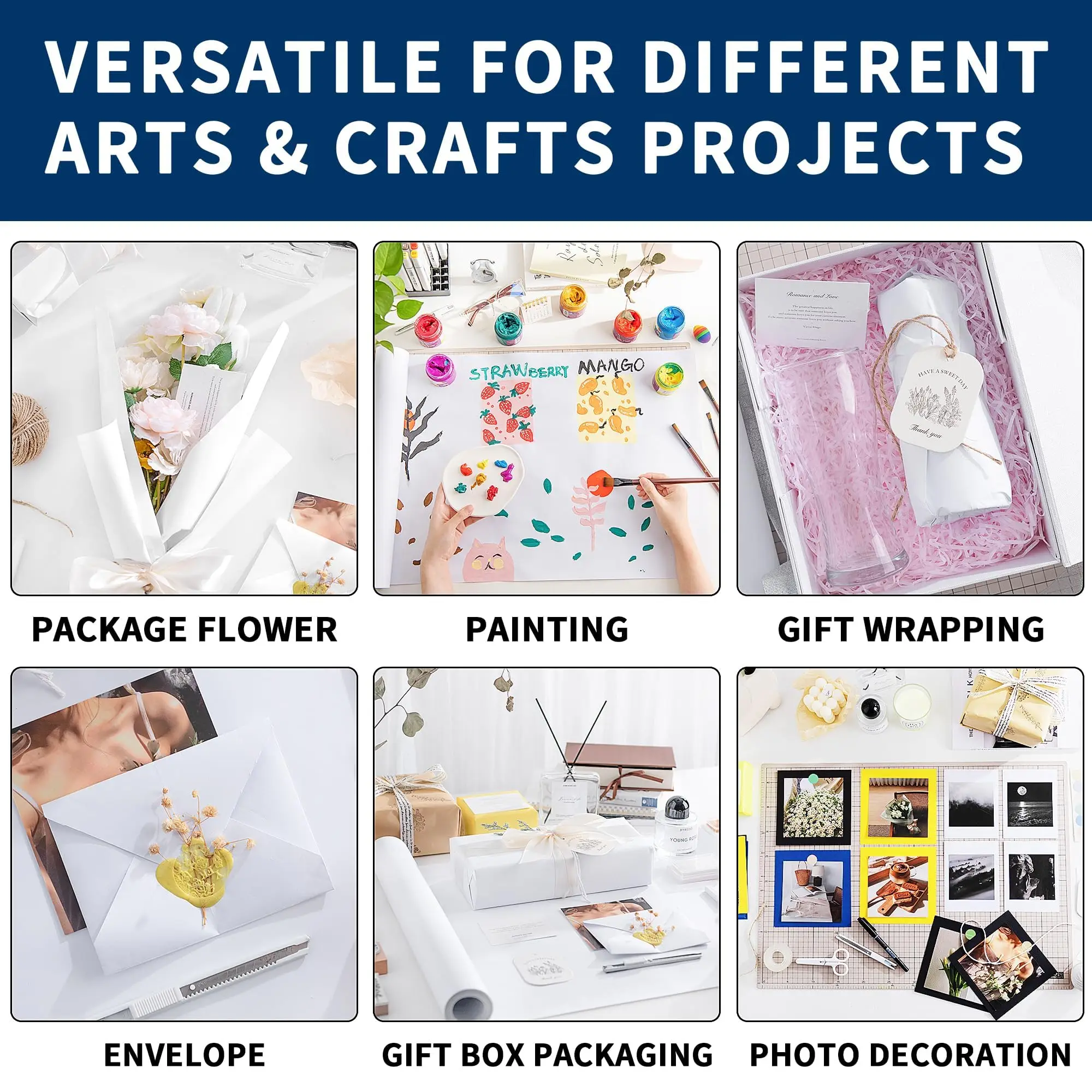 50 см белая крафт-бумага экологически чистая упаковочная бумага предотвращение