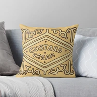 custard cream british biscuit polyester decor pillow case home cushion cover 4545cm