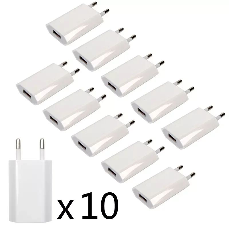 

10PCS Lot Travel Wall Charging Charger Power Adapter USB AC EU Plug For Apple iPhone X XS MAX MR 8 7 6 6s 5 5S SE 5C 4 4S 3GS