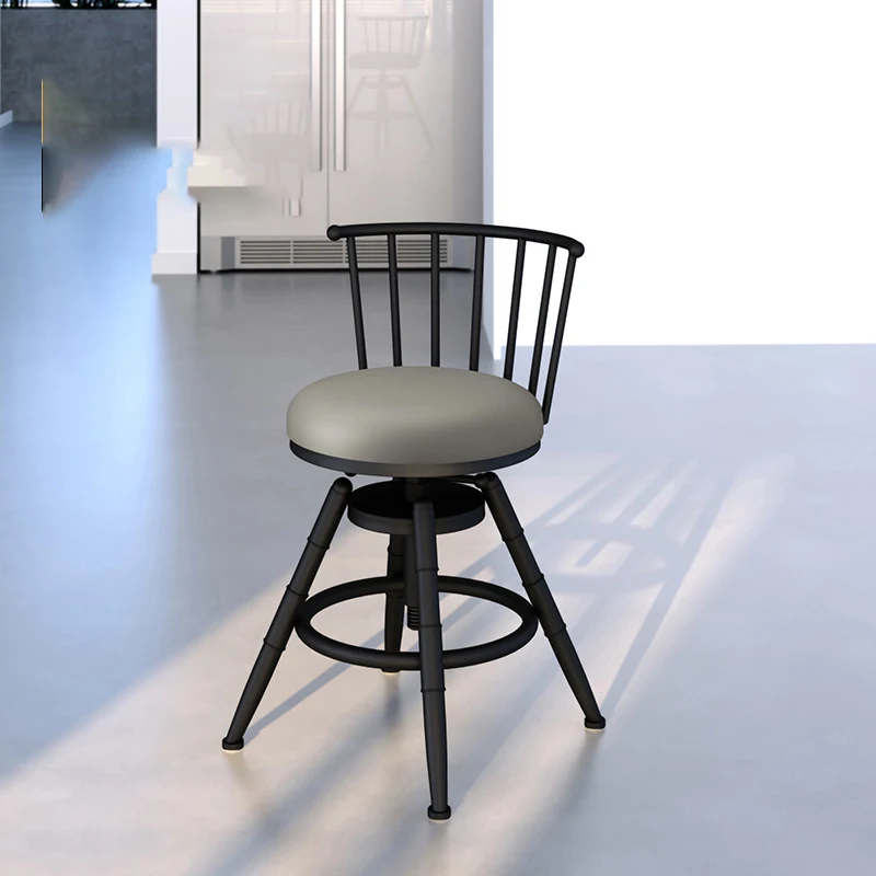 

Adjustable Leather high kitchen stools Reception Desk Swivel Kitchen Bar Chairs accent Manicure silla de bar Household Items HY