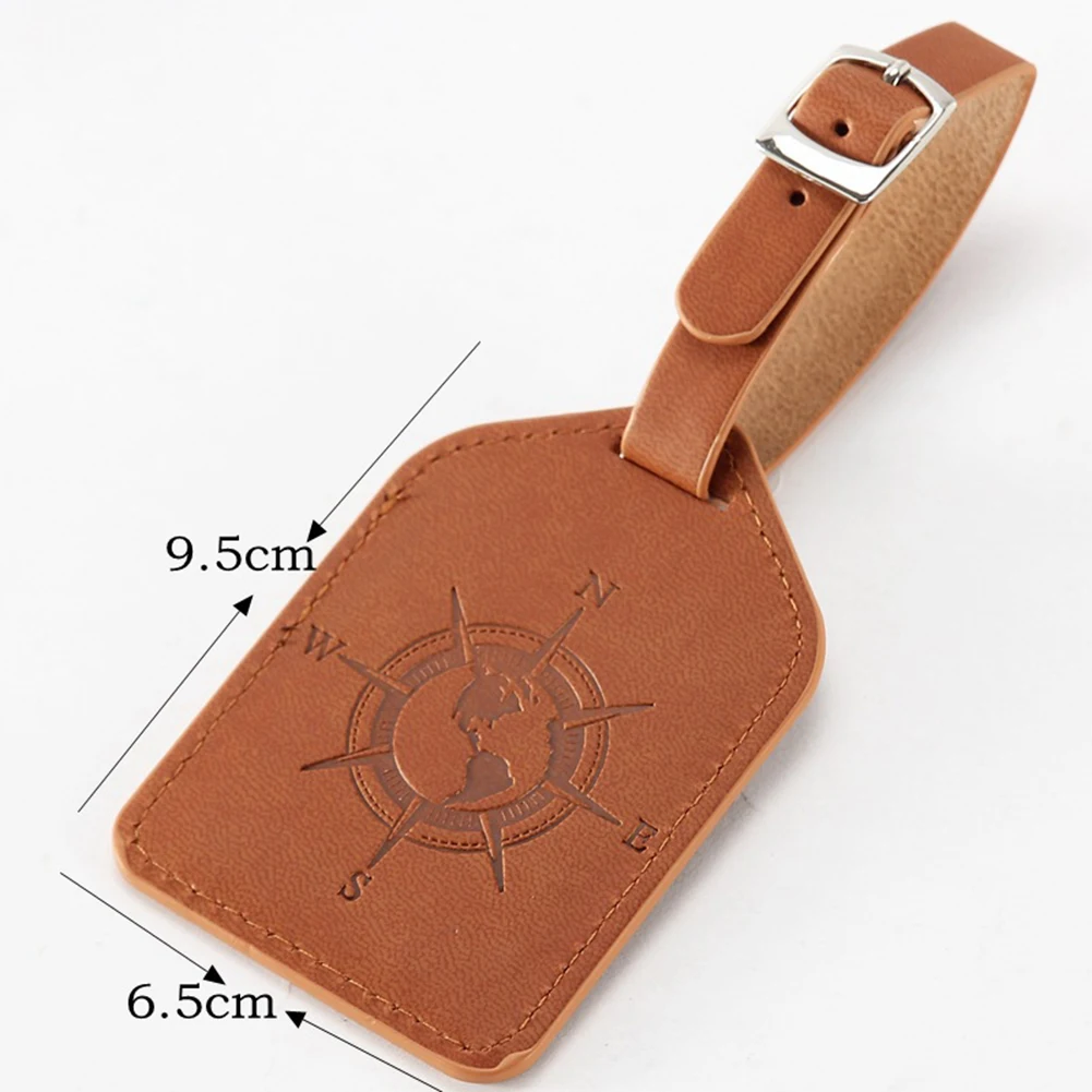 1 PC Portable PU Leather Luggage Tag Suitcase Identifier Label Baggage Board Bag Tag Name ID Address Holder Travel Passport Card