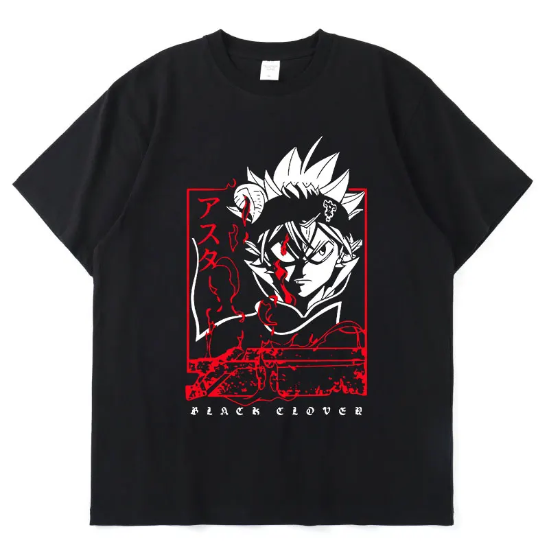 

Japan Anime Asta Black Clover T-shirt Men Harajuku Graphic Anime T Shirt Classic Streetwear Oversized Man T-shirts Hip Hop Tide