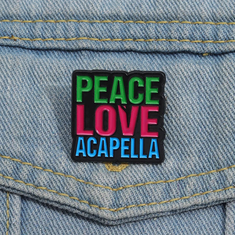 Эмалированные булавки Peace Love Acapella на заказ броши с пожеланиями молитвы значки