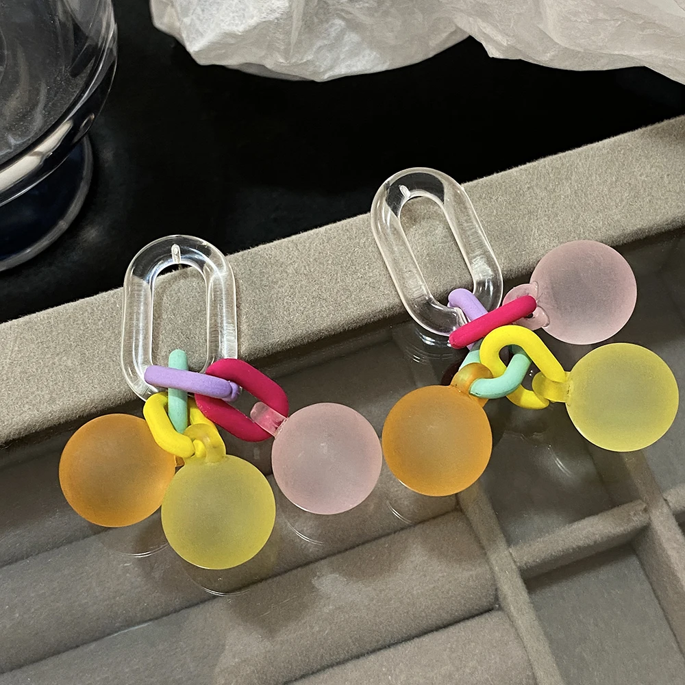 Женские акриловые серьги-подвески AENSOA висячие серьги контрастных цветов в