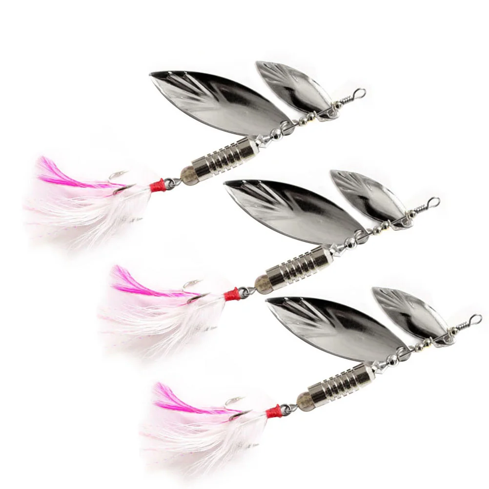 

3 Pcs Fishing Lures Freshwater Bass Willow Leaves Trout Metal Sequin Leaf Pattern Hard Accessories Silicone bait