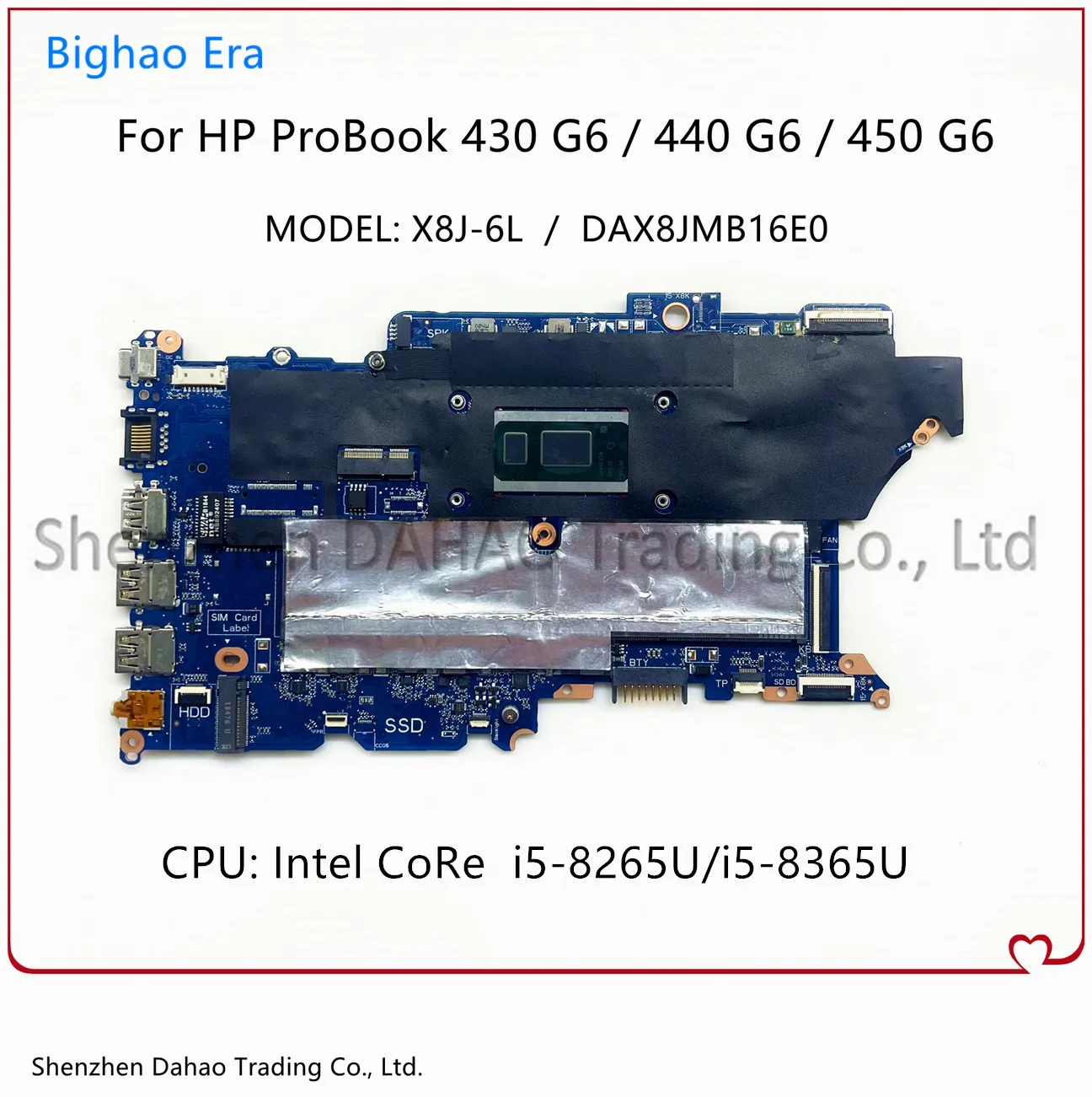 

For HP ProBook 430 G6 440 G6 450 G6 Laptop Motherboard DAX8JMB16E0 X8J-6L Mainboard With i5-8265U/8365U CPU DDR4 100% Fully Test