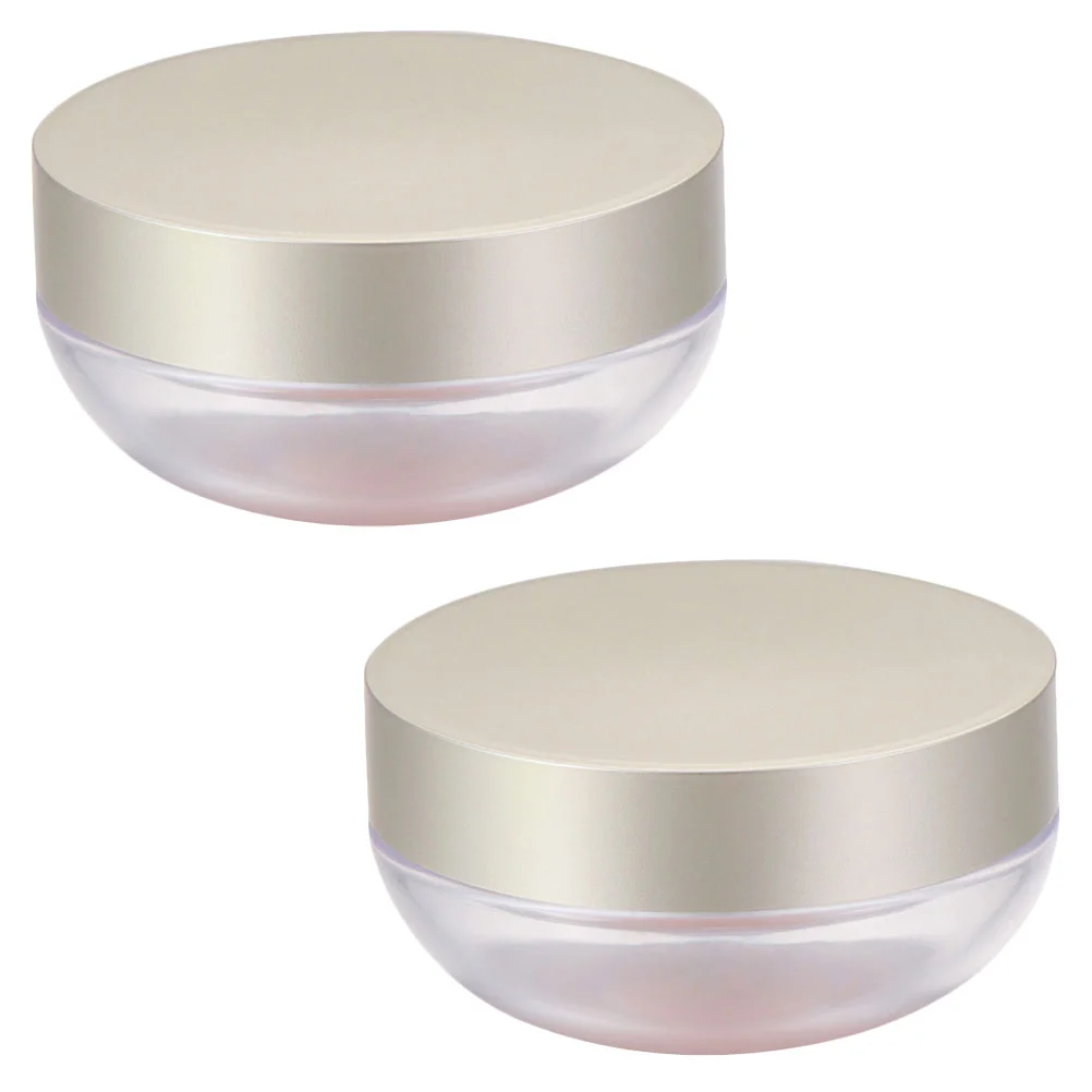 

2Pcs Portable Empty Loose Powder Case Compact Container Reusable Powder Boxes