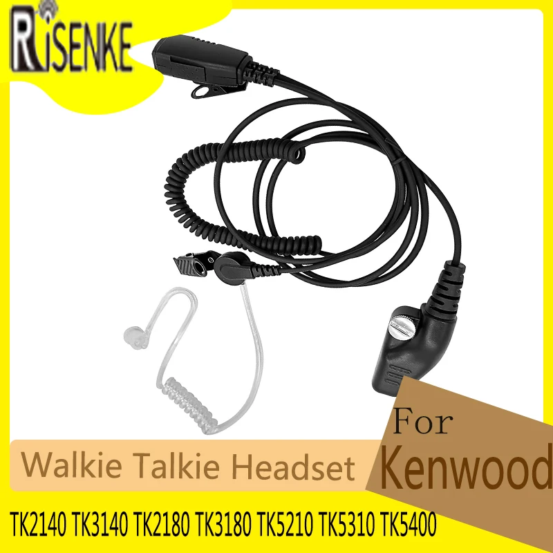RISENKE Walkie Talkie Headset Earpiece for Kenwood NX5200 NX5300 TK380 TK480 TK2140 TK3140 TK2180 TK3180 TK5210 TK5310 TK5400