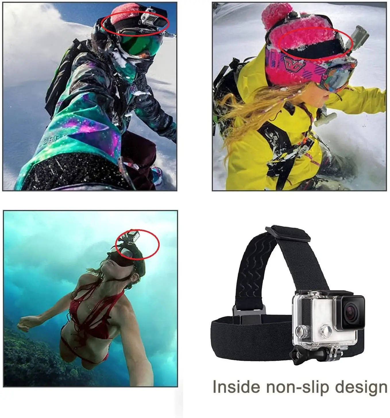 Комплект аксессуаров HONGDAK для Gopro Hero 10 9 8 7 6 5 черный водонепроницаемый корпус