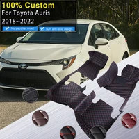 car mats for toyota auris corolla e210 20182022 durable rugs luxury leather floor mat anti dirt pad carpet car accessories 2019