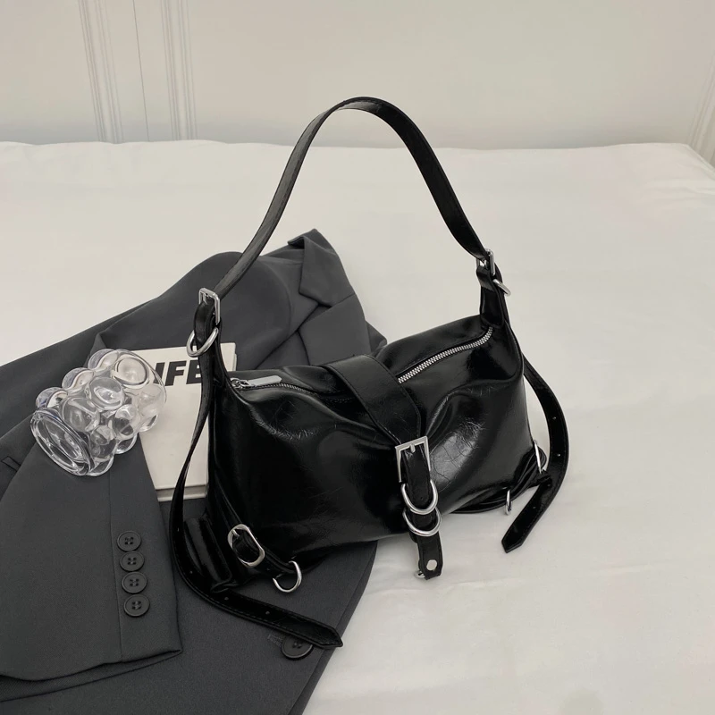 

Korean Shoulder Bag for Women Designer Vintage Fashion Handbag Small Square Mobile Phone Bag Female Silver Underarm Coin Purse
