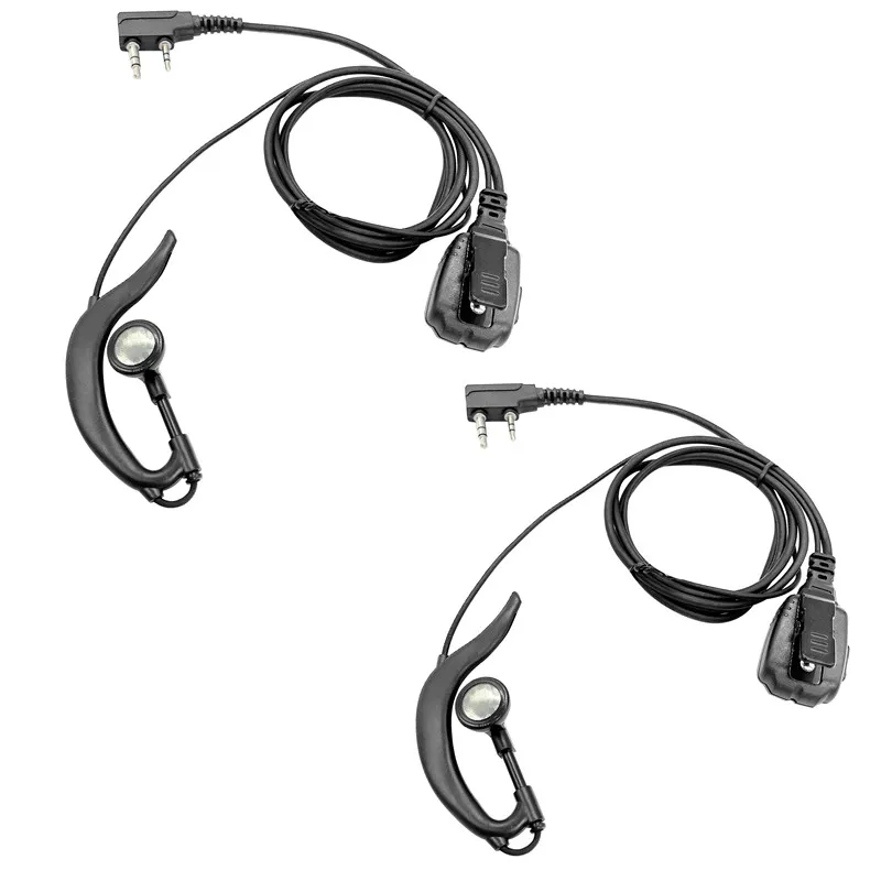 2 Pack PTT Type G headphones walkie talkie headset Earpiece microphone for baofeng  UV-3R, UV-5R, UV-5RA, UV-5X3, UV-5RX3, UV-5R