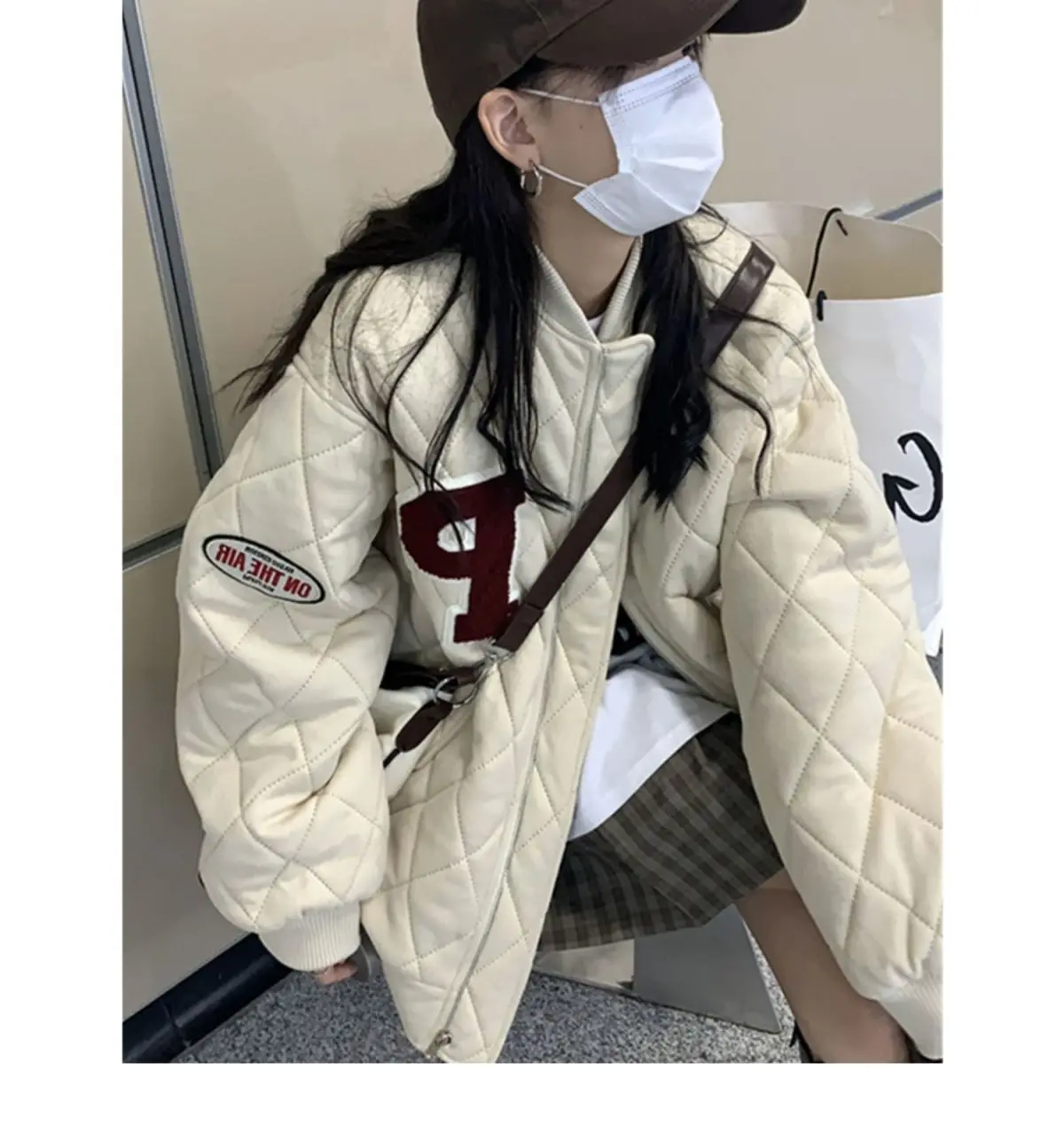 

Linger cotton baseball uniform women's winter new thick cotton jacket P-line Korean version loose cropped cotton jacket