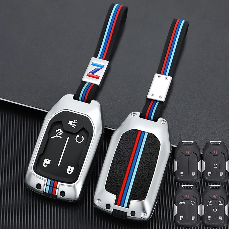 

Zinc Alloy Car Key Case Cover for 2019~2022 Chevrolet Chevy Silverado and GMC Sierra 1500 2500HD 3500HD Remote Key Protect Shell