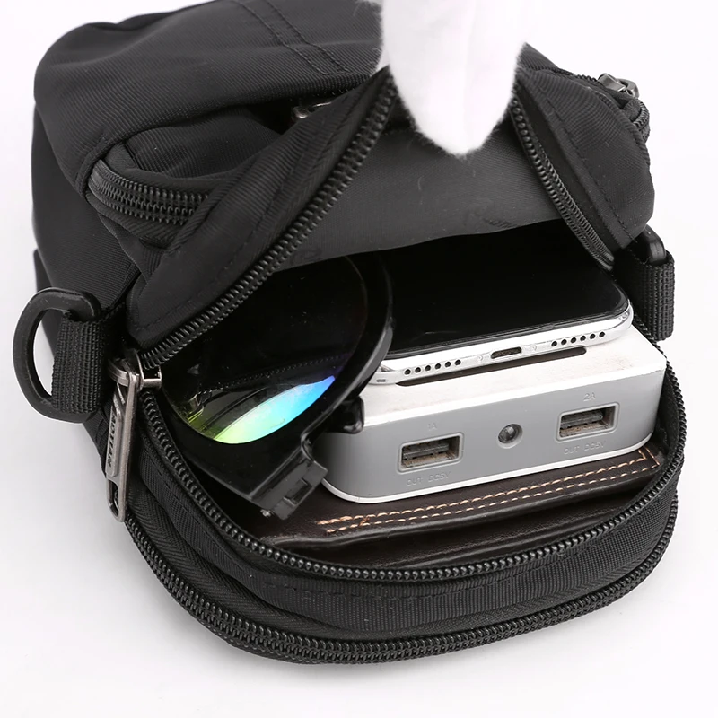 Small Man Crossbody Bag multi-functional design Men's Shoulder Bag Nylon Male Purse Casual Cellphone Boys Messenger Bag