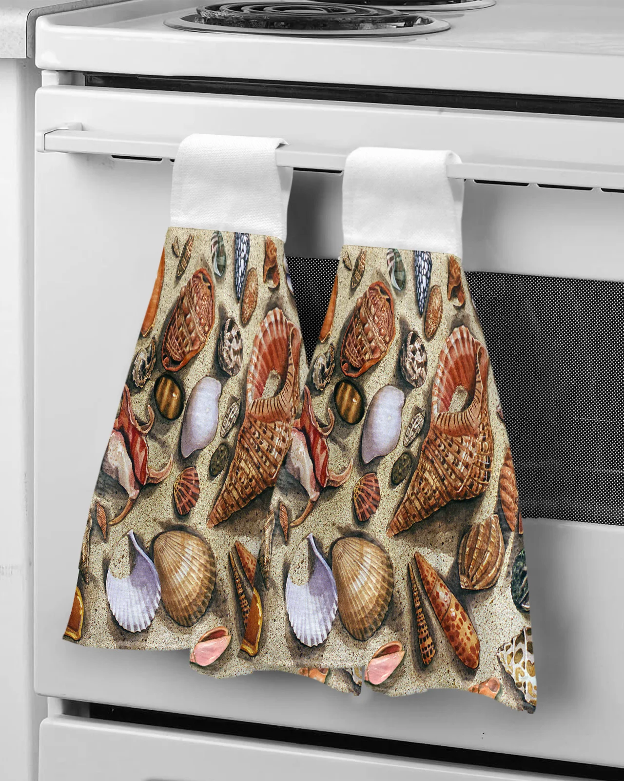 

Античное пляжное мягкое полотенце из микрофибры в виде ракушек, кухонная одежда для мытья рук, полотенце для рук, портативное чистящее полотенце