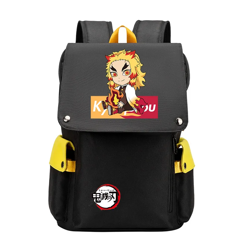 

Anime Demon Slayer Backpack Kimetsu No Yaiba Print Canvas Bag Tanjirou School Bag Girl Boy Mochila Fashion Notebook Bag For Kids