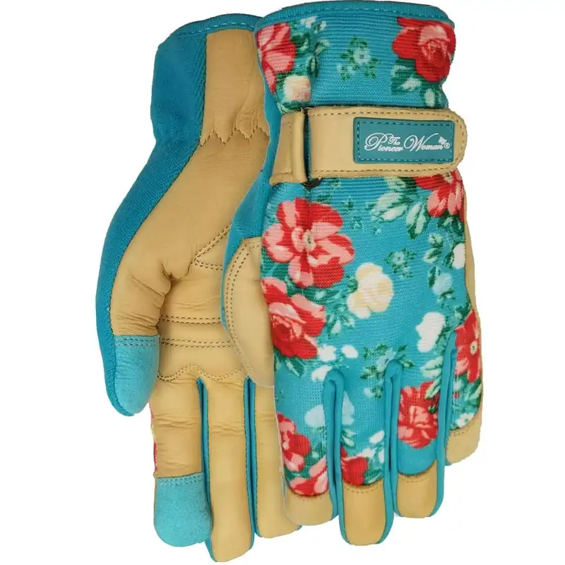 

Floral Goatskin Leather Glove, Small