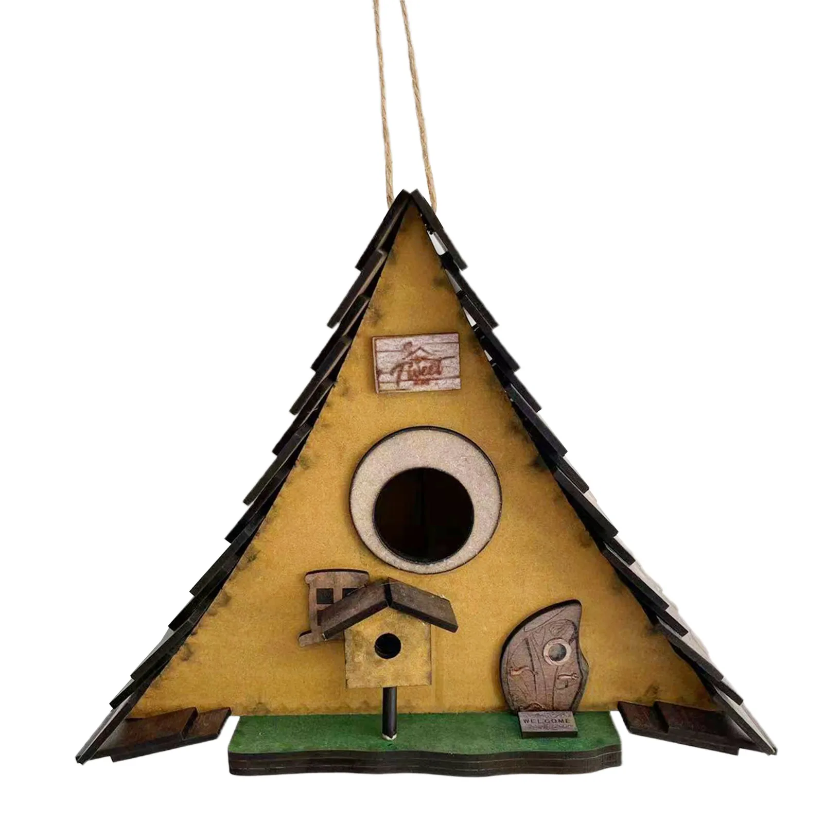 

Домик для птиц, деревянный, ручная роспись, маленькая птица