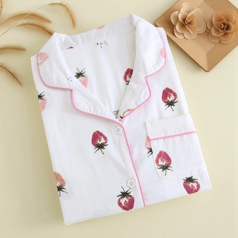 Female Soft Comfortable100% Bamboo Cotton Pajamas Set Women Spring Homewear Pajamas PJ Set Long Sleeves