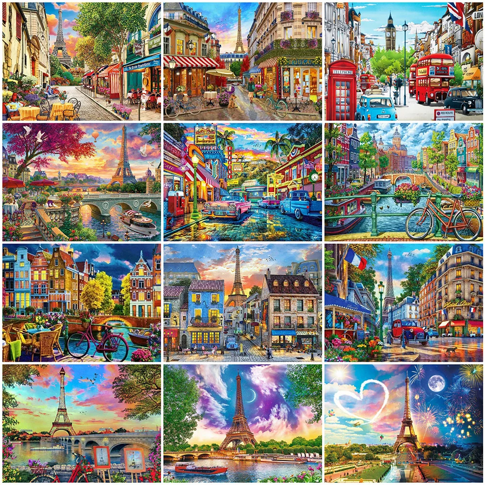 

MomoArt Алмазная мозаика улица Полные комплекты вышивка крестиком Алмазная вышивка дом дом картины из страз Алмазная Живопись пейзаж декор дл...