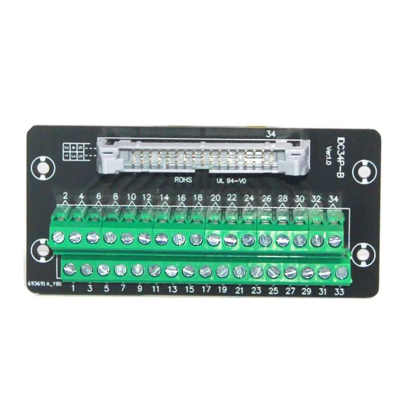

IDC 34P to Terminal Adapter Board Module IDC34Pin Interface PLC Relay Breakout Board terminal block