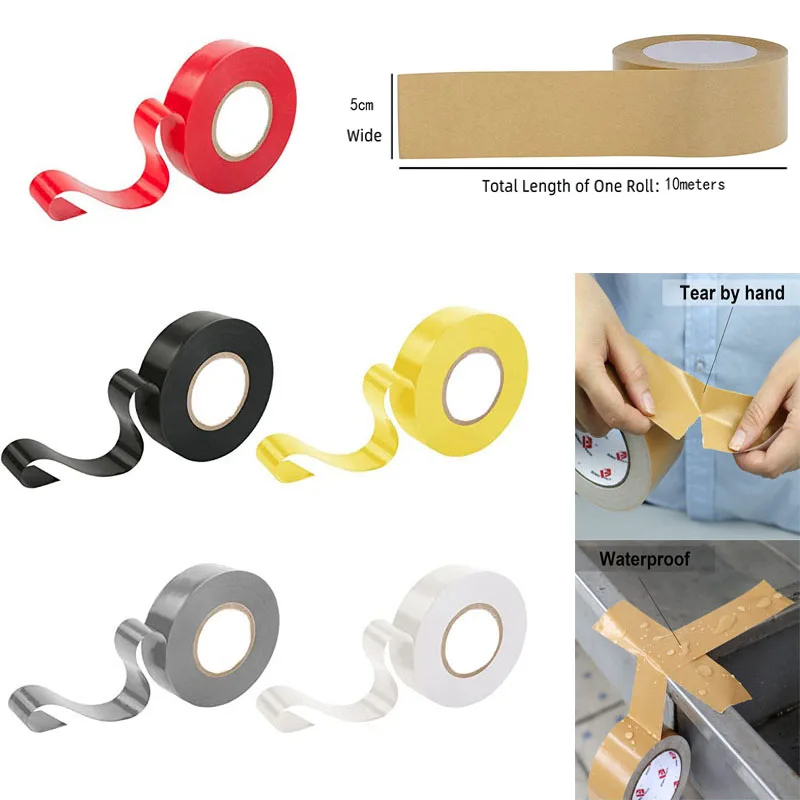 

10Meters Cloth Base Tape Duct Carpet Floor Waterproof High Viscosity Adhesive Tape Multicolor DIY Decoration 1roll