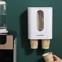 dispenser automatically drop cup remover wall mounted disposable paper cups dispenser plastic cup holder dust proof container