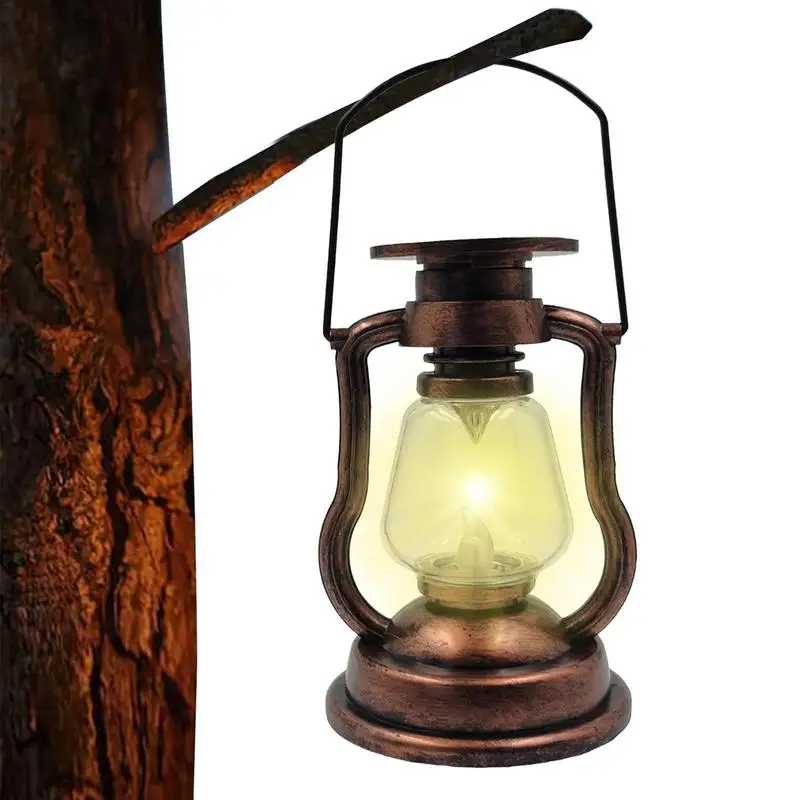 

Светодиодная масляная лампа на солнечной батарее в стиле ретро, водонепроницаемый перезаряжаемый уличный светильник, электронный ночник д...