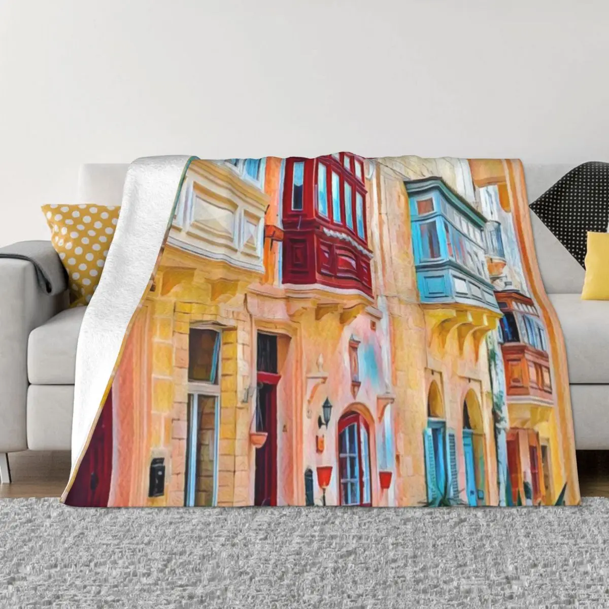 Ультрамягкое одеяло из микрофлиса Valetta Streets Malta