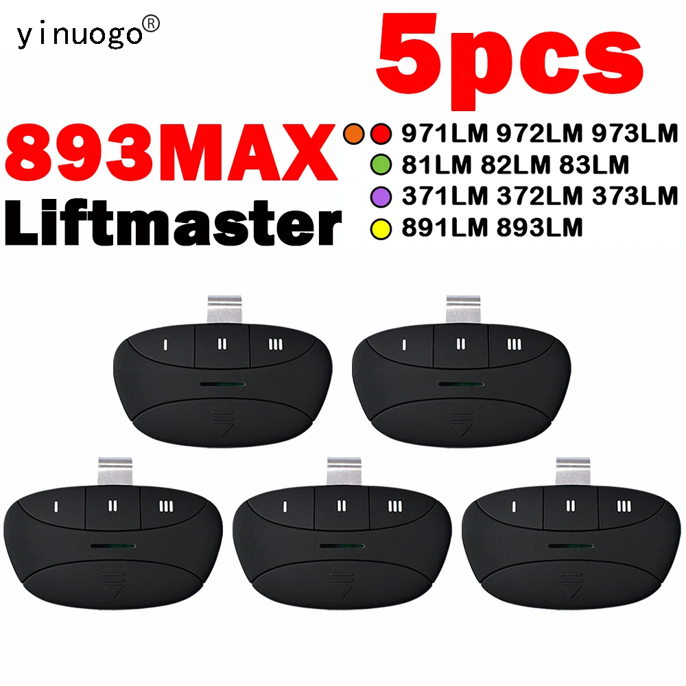 

5PCS Newest Liftmaster 893MAX Visor Remote Control Garage Door Opener Liftmaster 973LM 373LM 891LM 893LM 953ESTD myQ950ESTD