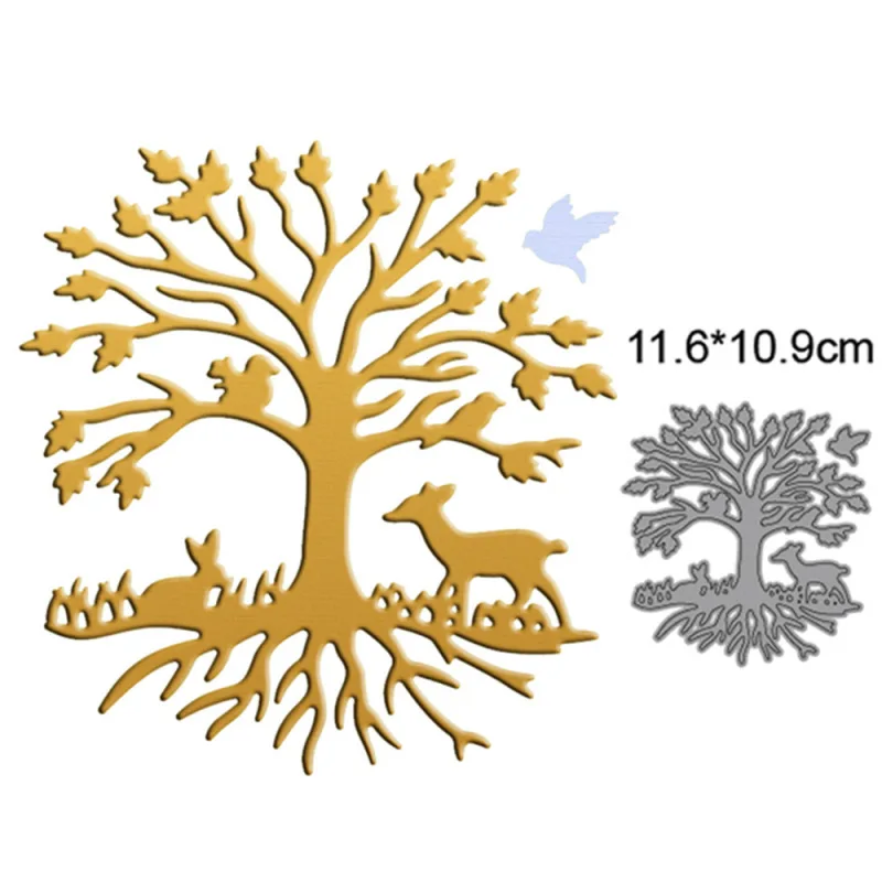 Рамка птица с маленьким деревом животными оленем Кроликом металлические штампы