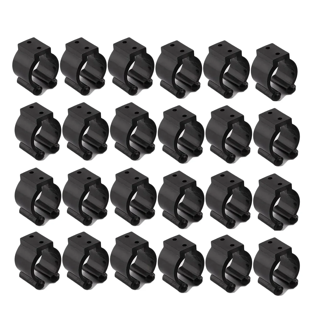 

24 Pack Wall Mounted Fishing Rod Storage Clips Clamps Holder Billiard Cue Organizer, Fishing Pole Holder Storage Rack