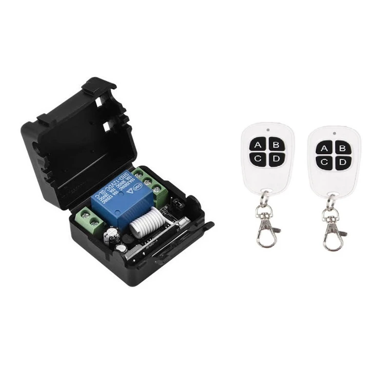 

DC 12V Single Channel Relay Module Universal Wireless Switch RF Relay Receiver +Remote Control Transmitter