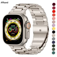 Stainless Steel Strap For Apple Watch Band 49mm 45mm 41mm 40mm 44mm Metal correa Bracelet belt iwatch series 7 6 5 SE 8 Ultra