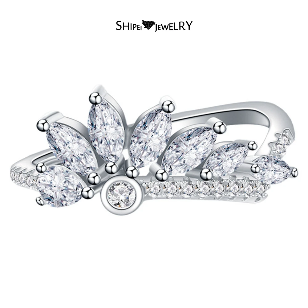 

Shipei Fashion 100% 925 Sterling Silver Marquise Cut Created Moissanite Gemstone Fine Jewelry Ring For Women Gifts Wholesale