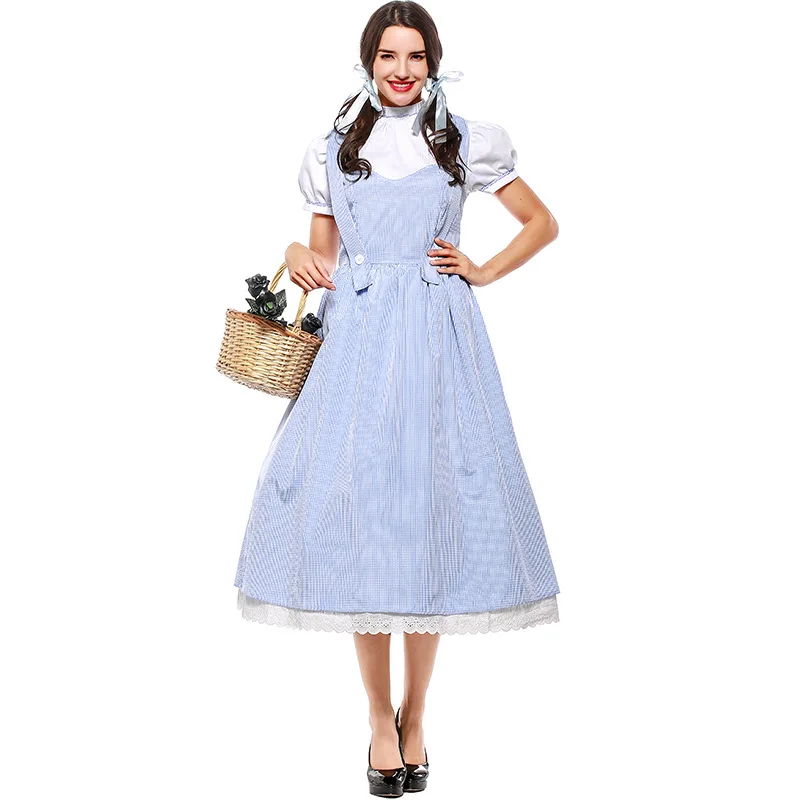 

Blue Maid Costume Dress Women Witch Adult Halloween Classic Costumes Cosplay