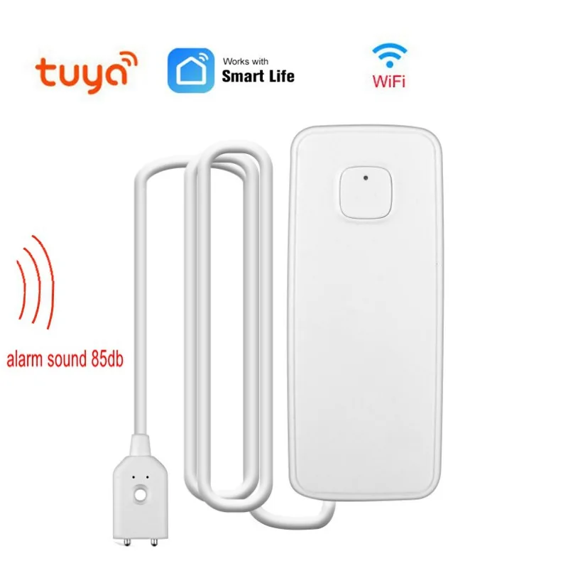 

Tuya WIFI Water Leakage Sensor Independent Leak Alarm Detector Flood Alert Overflow Smart Home Security System （Without Battery