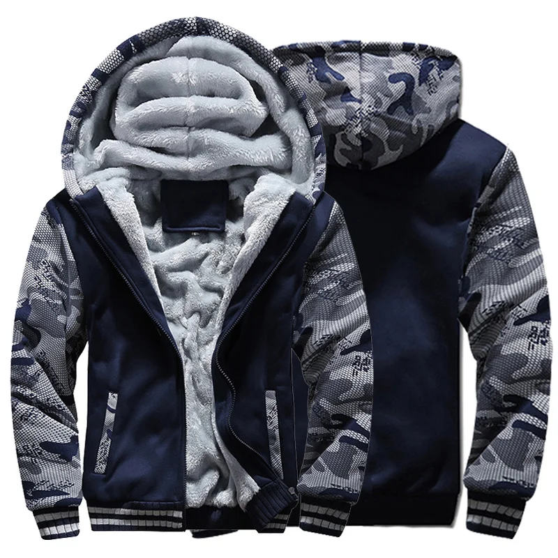 

Men's Winter Jacket Camouflage Thicken Jackets Hooded Flce Long Slve Down Jacket Man Casual Strtwear Men's Clothing