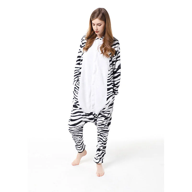 Family Kigurumi Pajamas Zebra Animal Onesie Cosplay Costume Pajamas For Babies Kids and Adults