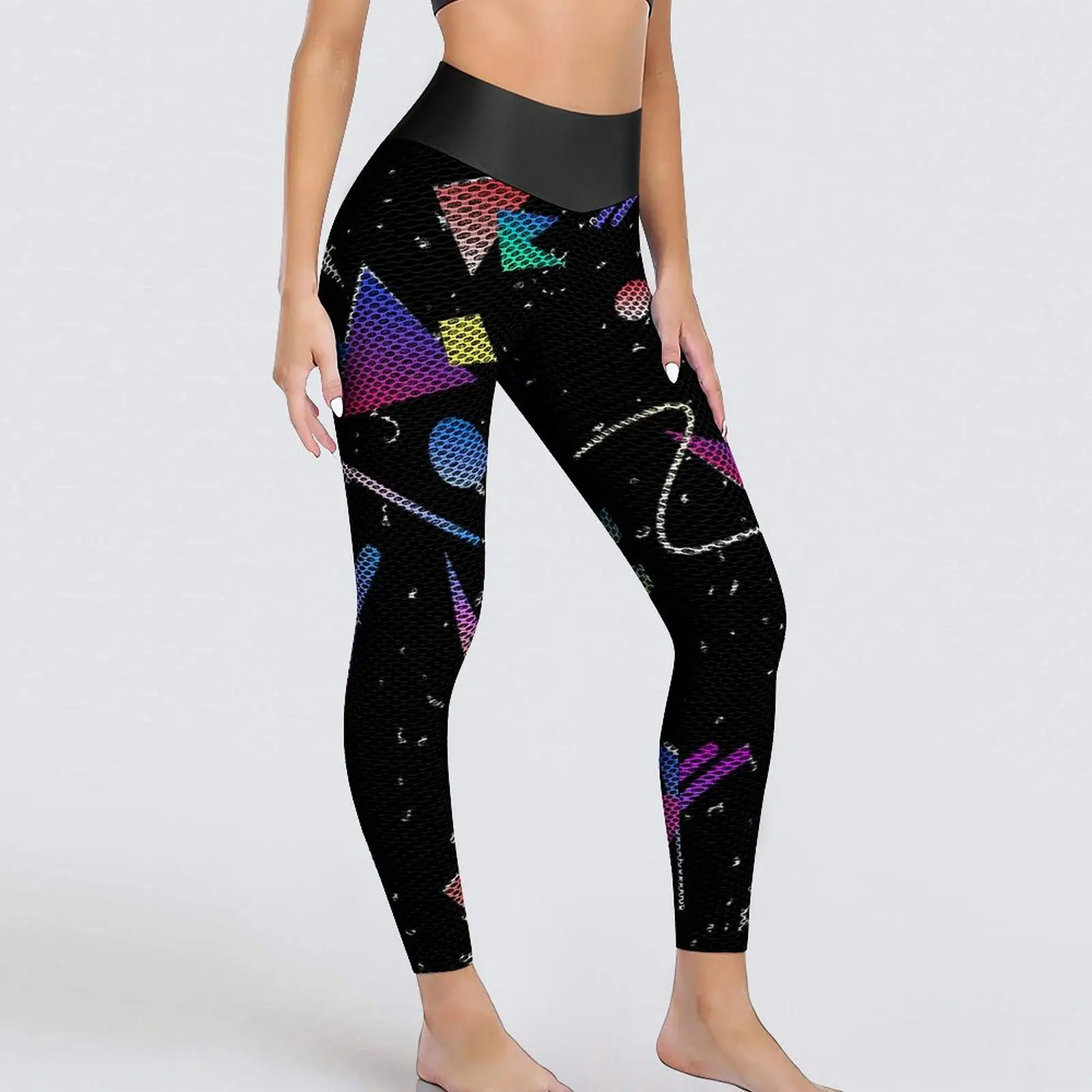 

Memphis Steampunk Yoga Pants Female Geometric Retro Leggings High Waist Retro Yoga Sport Legging Stretchy Running Leggins