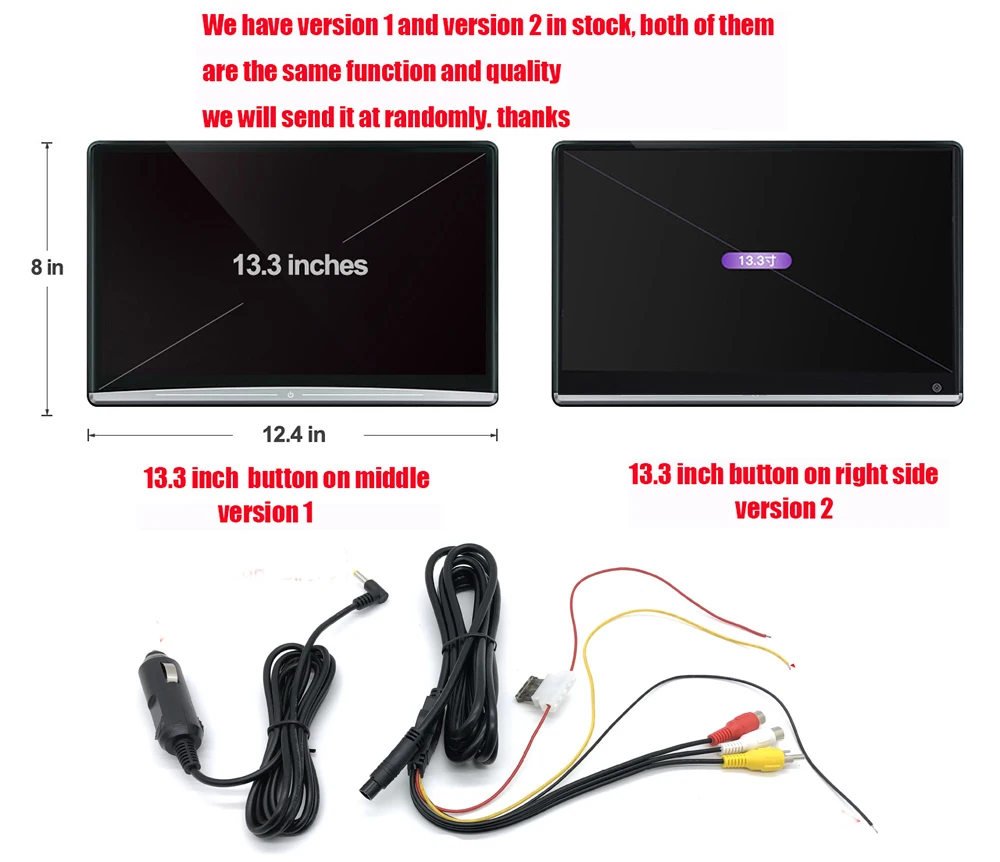 Монитор Автомобильный на подголовник 13 3 дюйма Android 2 + 32 ГБ 4K 1080P WIFI/FM/Bluetooth/USB/SD/HDMI |