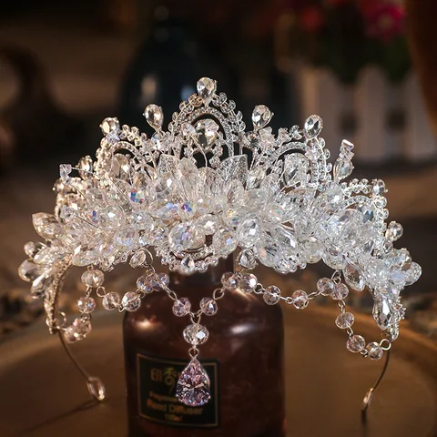 KMVEXO Роскошные хрустальные свадебные диадемы в стиле барокко с кубическим цирконием, Корона Стразы, свадебные аксессуары для волос
