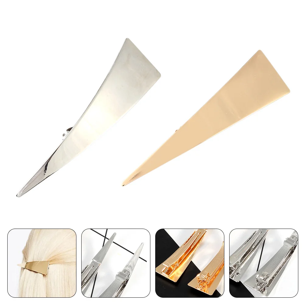 

Hair Clips Barrettes Geometric French Metal Clip Duckbill Barrette Women Triangle Holder Spring Ponytail Bobby Clamps Bang Row
